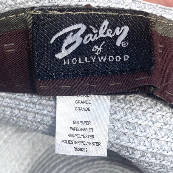 Bailey of Hollywood “Billy” Braided Trilby Fedora, Light Grey Large - Picture 9 of 9